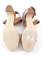 Manolo Blahnik Brown Leather Brutas Ankle Wrap Sandals - 37