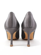 Manolo Blahnik Smoke Grey Silk Crystal Hangisi Pumps - 35.5