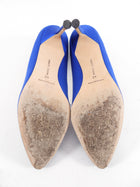 Manolo Blahnik Blue Satin Hangisi Pumps - 42