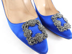 Manolo Blahnik Blue Satin Hangisi Pumps - 42