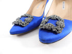 Manolo Blahnik Blue Satin Hangisi Pumps - 42