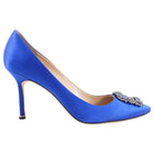 Manolo Blahnik Blue Satin Hangisi Pumps - 42