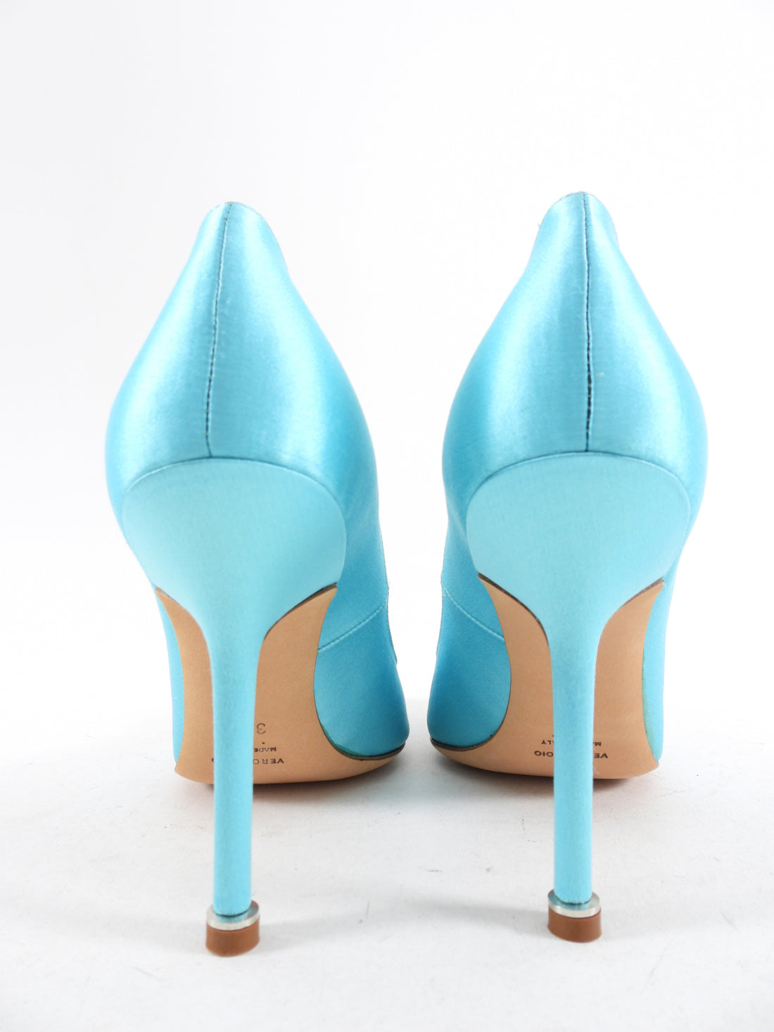 Manolo Blahnik Turquoise Silk Hangisi 105 Pumps - 36