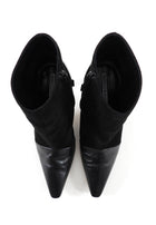 Manolo Blahnik Black Suede Leather Cap Toe Ankle Boots - 37.5 / 7