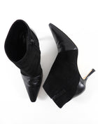 Manolo Blahnik Black Suede Leather Cap Toe Ankle Boots - 37.5 / 7