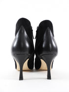 Manolo Blahnik Black Suede Leather Cap Toe Ankle Boots - 37.5 / 7