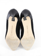 Manolo Blahnik Black Suede Leather Cap Toe Ankle Boots - 37.5 / 7