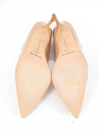 Manolo Blahnik Nude Patent Campari 70 Mary Jane Heels - 36.5