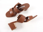 Manolo Blahnik Brown Leather Buckle Sandals - 37