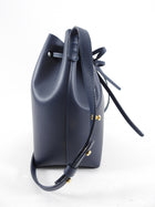 Mansur Gavriel Mini Navy Drawstring Bucket Bag