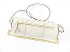 Manu Atelier Small Ivory Leather Barrel Bag with Chain Strap