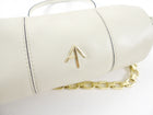 Manu Atelier Small Ivory Leather Barrel Bag with Chain Strap