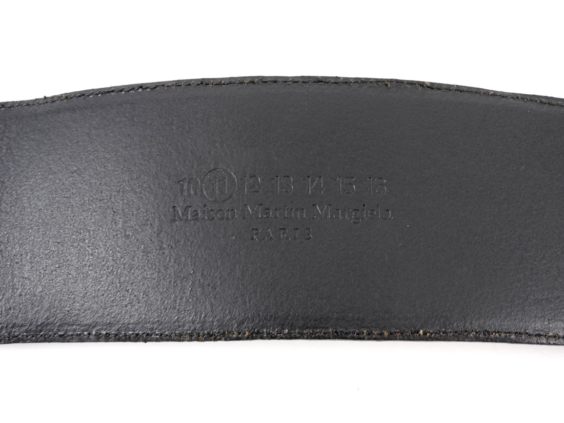 Maison Martin Margiela Black Leather Asymmetrical Waist Belt - 75