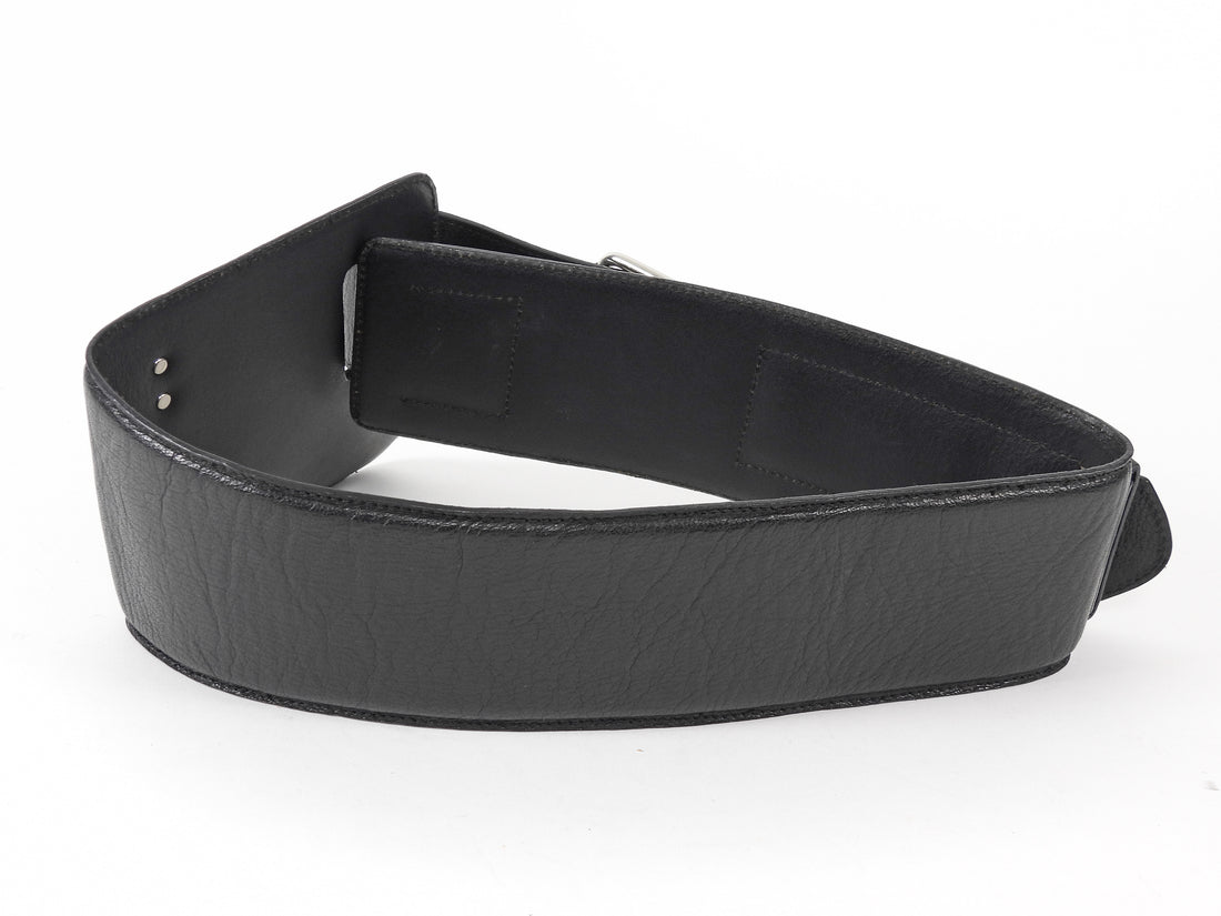 Maison Martin Margiela Black Leather Asymmetrical Waist Belt - 75