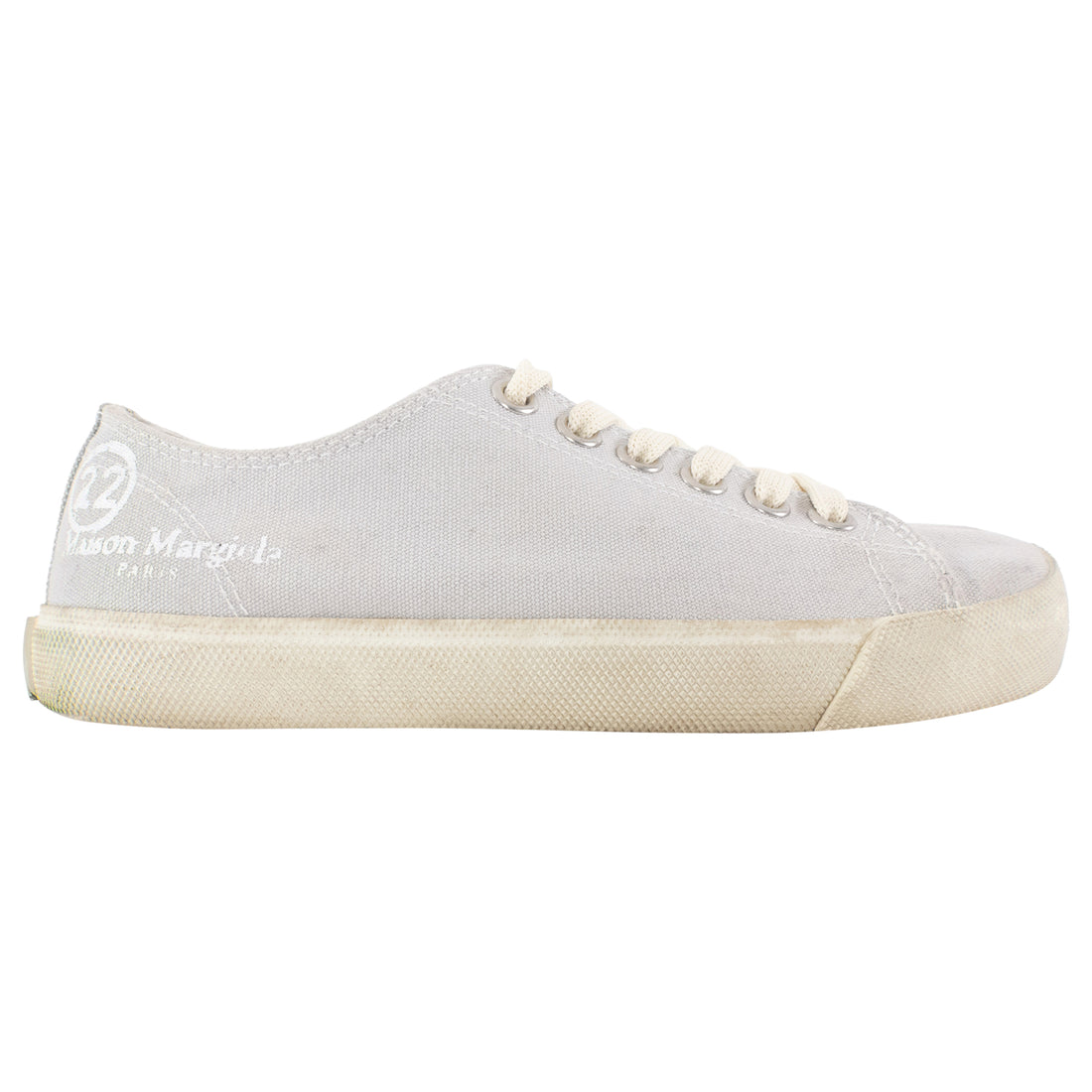 Maison Margiela Light Grey Cloth Tabi Low Top Sneakers - 35.5