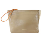 Marni Two Tone Beige Leather Off Museo Clutch Wristlet Bag