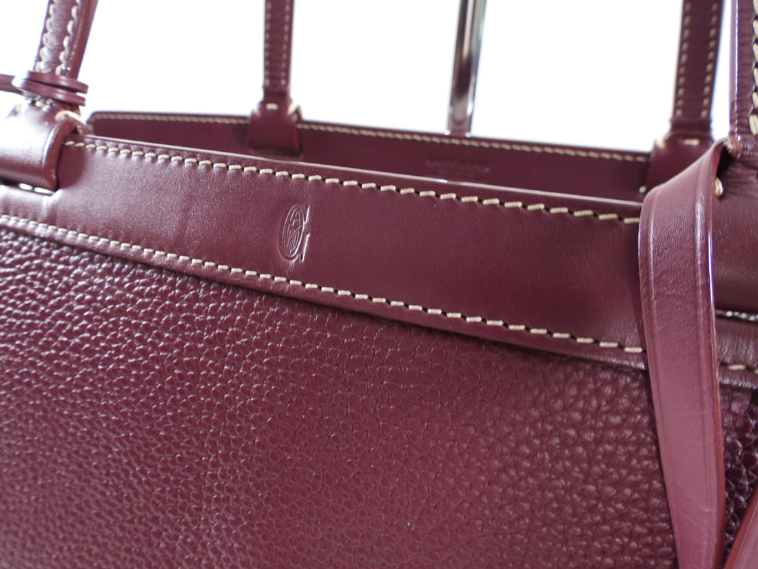 Goyard Plum Leather Goyardine Logo Bellechasse Biaude Shoulder Bag