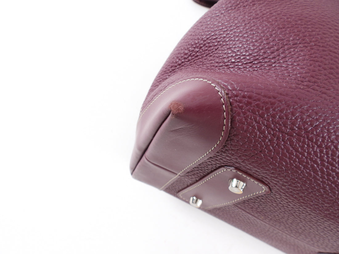 Goyard Plum Leather Goyardine Logo Bellechasse Biaude Shoulder Bag