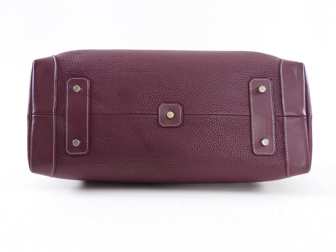 Goyard Plum Leather Goyardine Logo Bellechasse Biaude Shoulder Bag