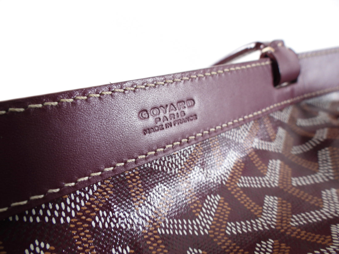 Goyard Plum Leather Goyardine Logo Bellechasse Biaude Shoulder Bag