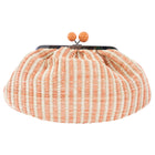 Max Mara Weekend Orange Striped Raffia Pasticcino Clasp Bag