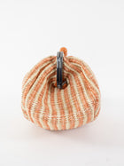 Max Mara Weekend Orange Striped Raffia Pasticcino Clasp Bag