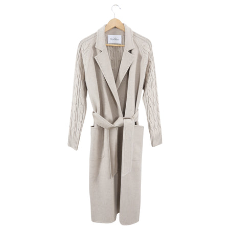 Max Mara Light Beige Hello Wool and Cashmere combo Coat - M (6/8)