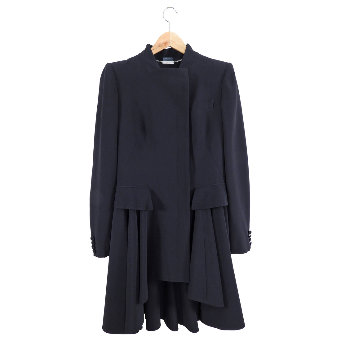 Alexander McQueen Black Dress Coat - IT44 / 8 I MISS YOU VINTAGE Alexander McQueen Black Dress Coat - IT44 / 8 I MISS YOU VINTAGE