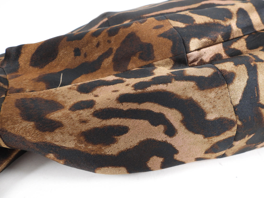 Alexander McQueen Leopard Pattern Sleeveless Cocktail Dress - IT38 / USA 2