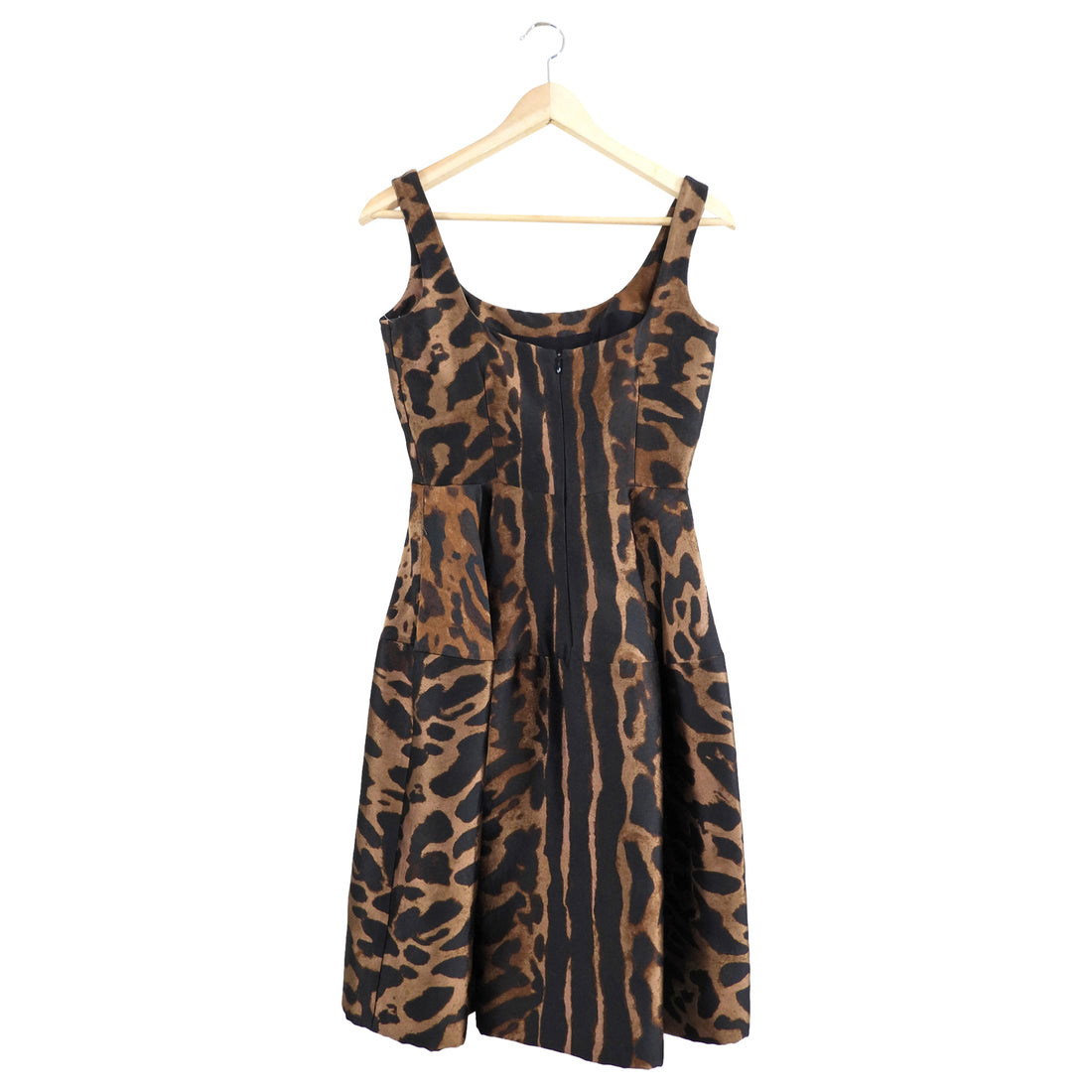 Alexander McQueen Leopard Pattern Sleeveless Cocktail Dress - IT38 / USA 2