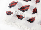 Alexander McQueen Red and White Lips Cashmere Silk Scarf