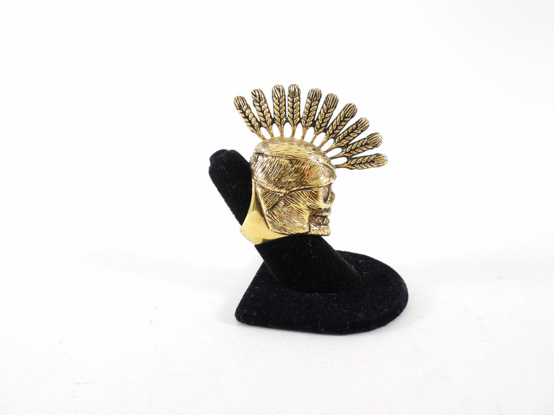 Alexander McQueen Brass Skull Statement Ring - 7