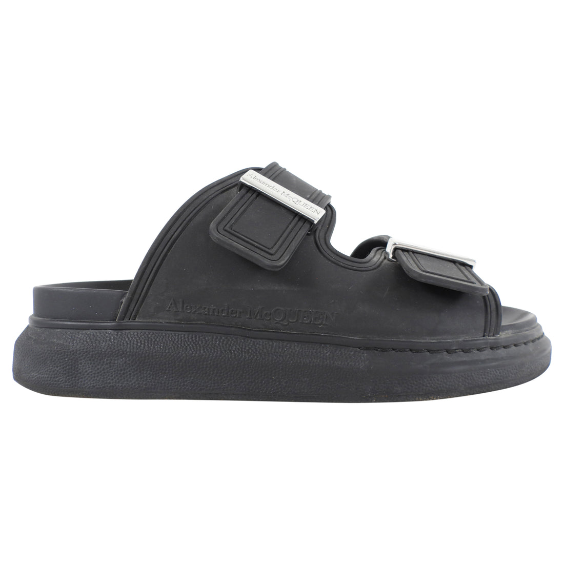Alexander McQueen Black Rubber Sandals - 37