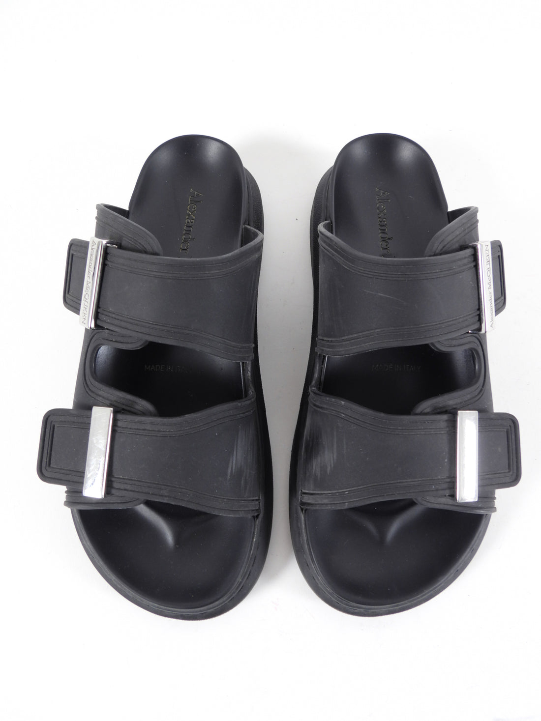 Alexander McQueen Black Rubber Sandals - 37