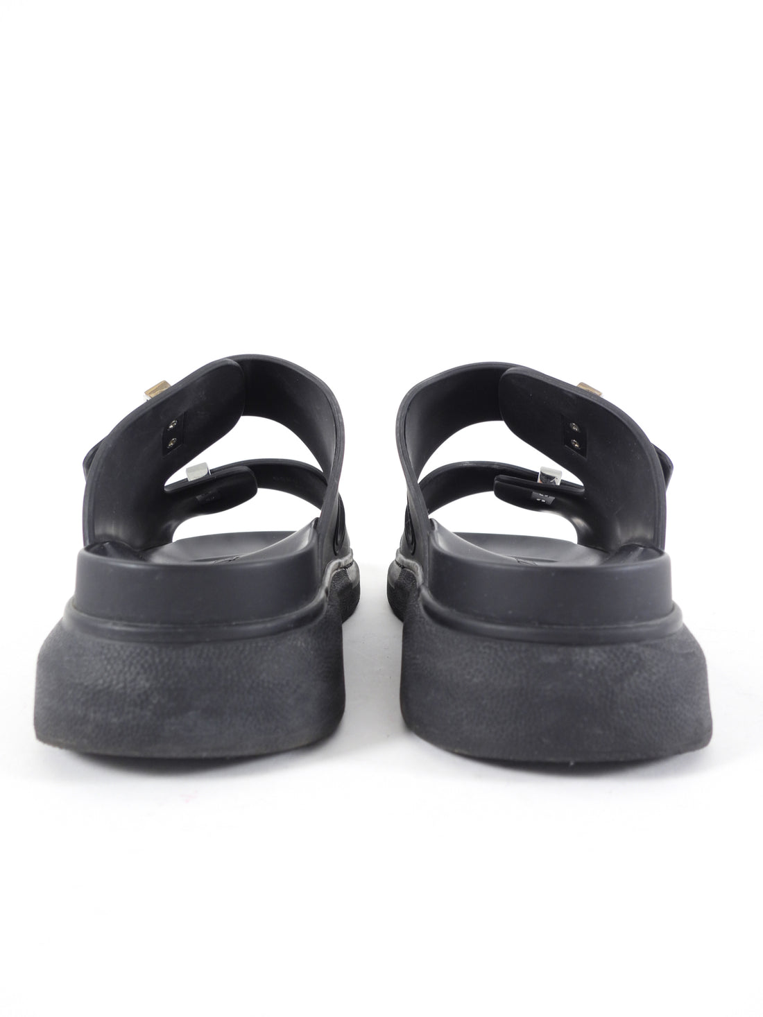 Alexander McQueen Black Rubber Sandals - 37