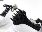 Alexander McQueen White Leather Sneakers with Black Spikes - 39D