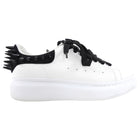 Alexander McQueen White Leather Sneakers with Black Spikes - 39D