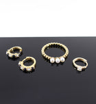 Mejuri Sterling Gold Vermeil 4pc Ring / Earrings Set