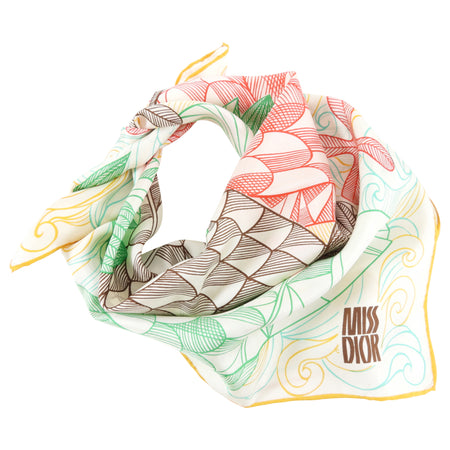 Miss Dior Vintage Dior Silk Fish and Seashells Scarf