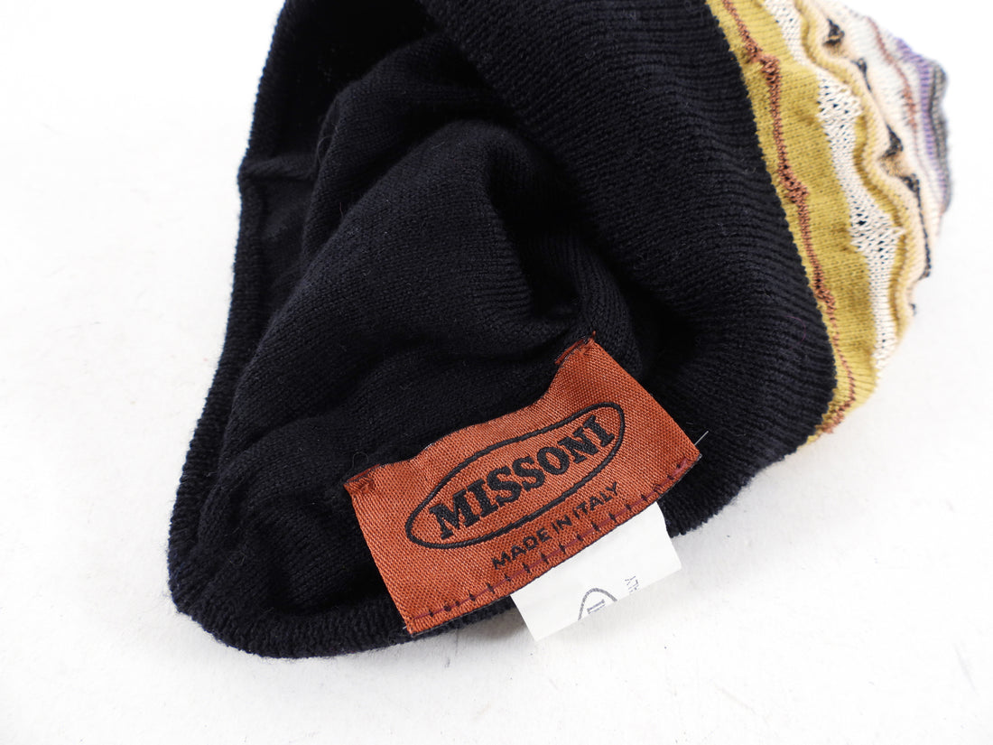 Missoni Mustard Brown Zig Zag Knit Hat