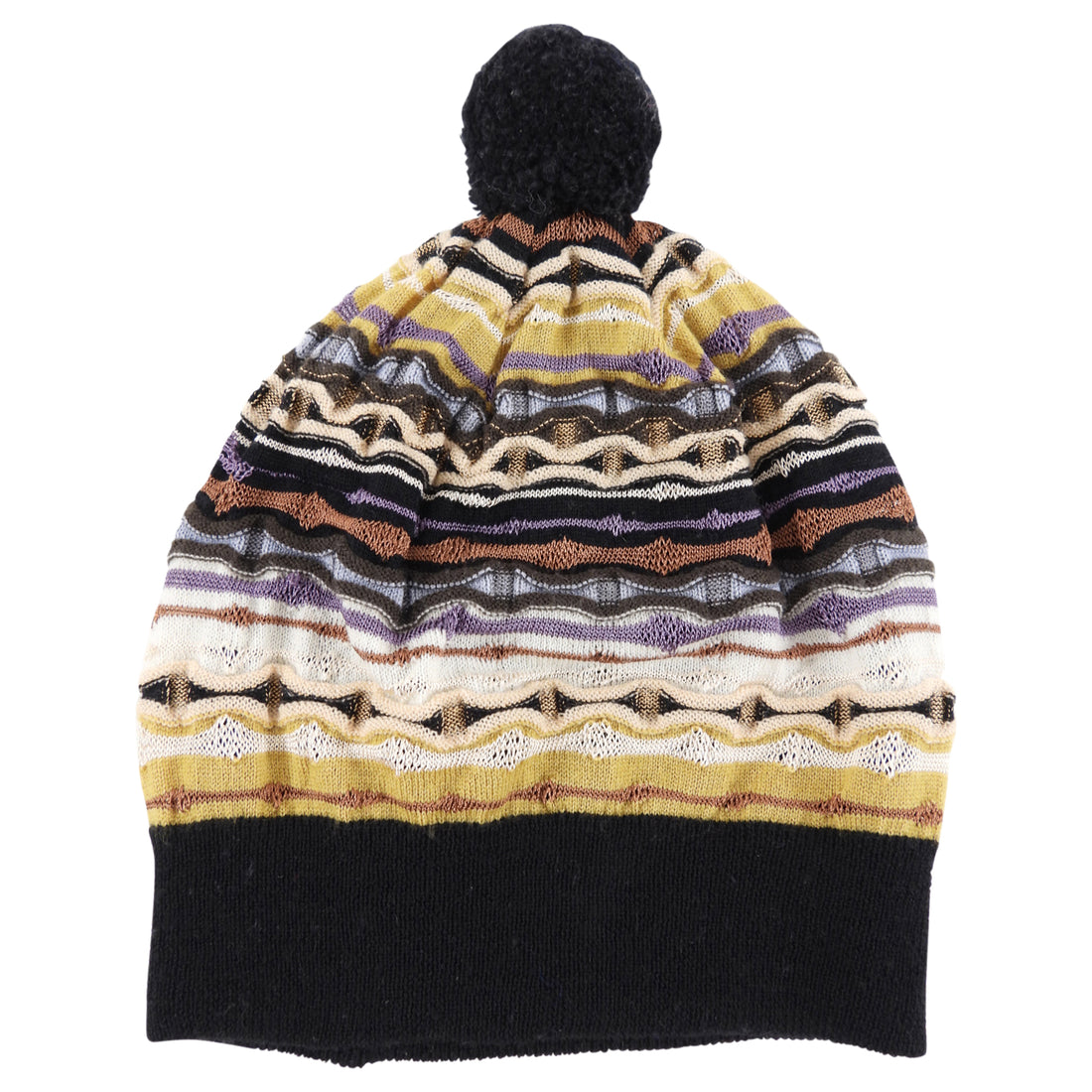 Missoni Mustard Brown Zig Zag Knit Hat