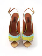 Missoni Multicolor Zig Zag Peep Toe Slingback Platform Pumps - 38