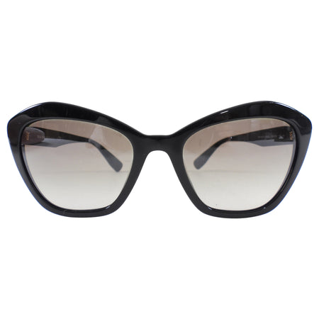 Miu Miu Black Cat Eye Acetate Sunglasses with White Logo