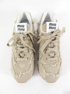 Miu Miu x New Balance Beige Frayed 574 Sneakers - 39.5