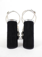 Miu Miu Silver Metallic Stud Chunky Platform Sandals - 36.5