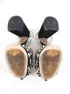 Miu Miu Silver Metallic Stud Chunky Platform Sandals - 36.5