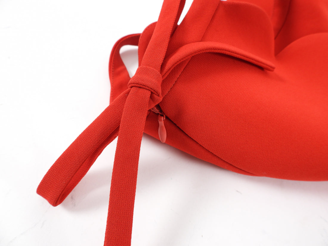 Miu Miu Red Scallop Dress with Bow Detail - IT46 / L
