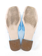 Miu Mu Blue Metallic Leather Clear Flat Sandals - 39.5