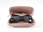 Miu Miu Black Cat Eye Acetate Sunglasses with White Logo