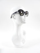 Miu Miu Black Cat Eye Acetate Sunglasses with White Logo